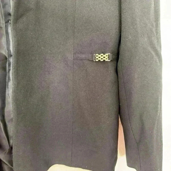Tahari ASL Womens Blazer Black Size 4 Gold Detailing Business Casual - Picture 3 of 6